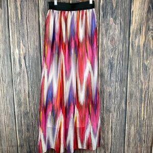 Woman’s Catch My I - Multi Colored Long Flowing Skirt- Size Medium